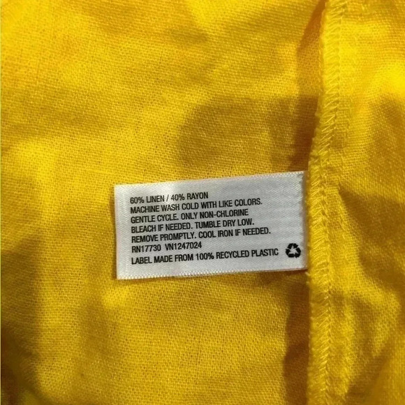 Target a new day yellow sunshine linen flutter sleeve ruffle dress - Picture 7 of 7